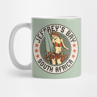 Vintage Surfing Badge for Jeffrey's Bay, South Africa Mug